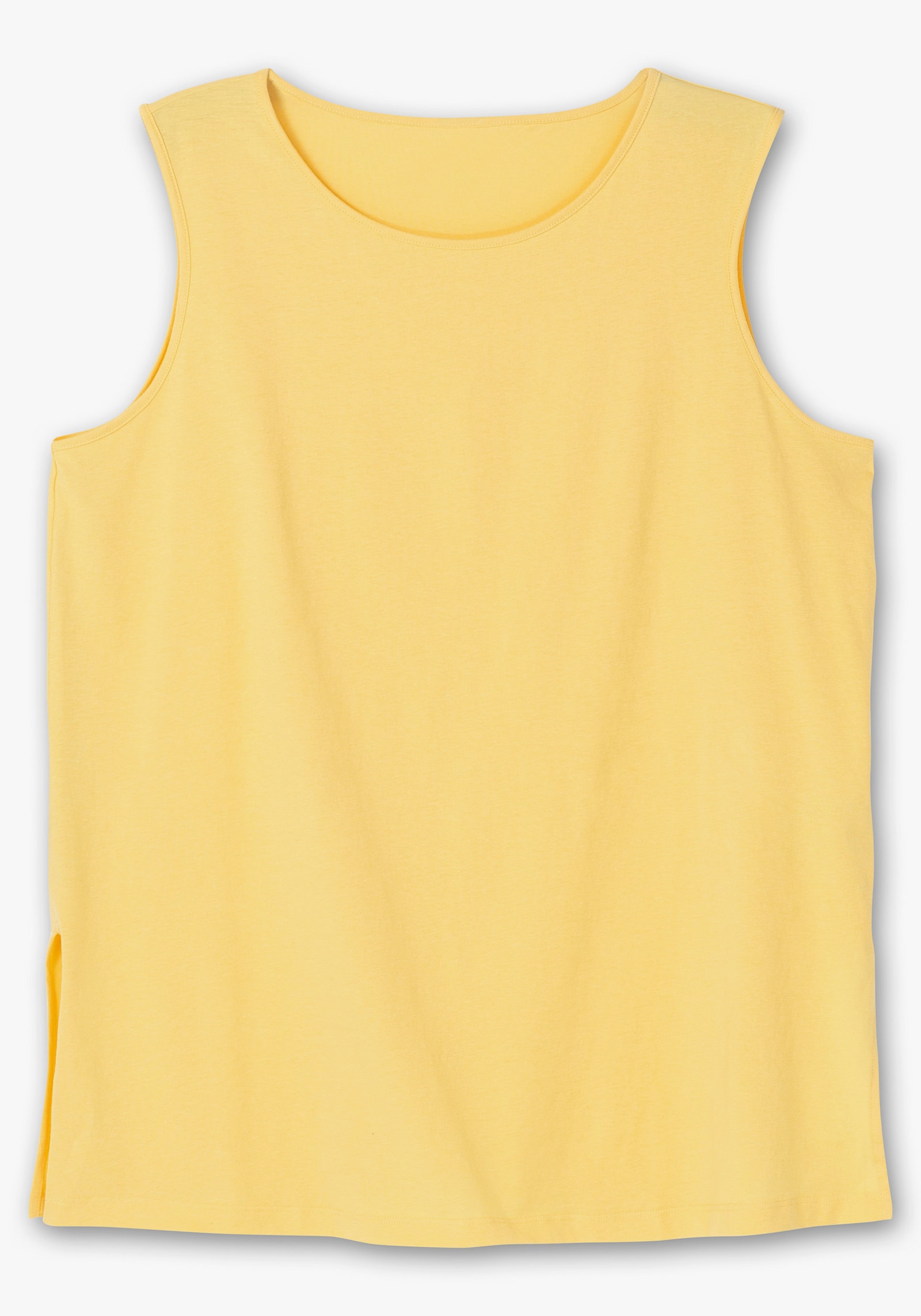 Longtop mit Seitenschlitzen - gelb