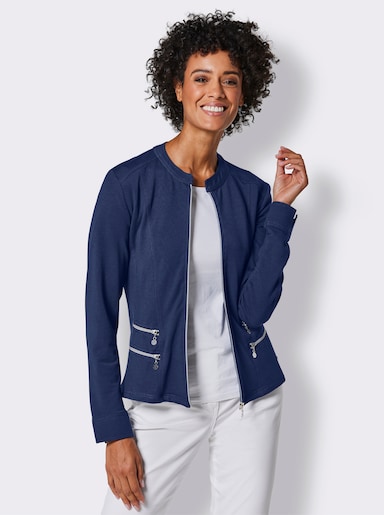 CREATION L PREMIUM Shirtjacke in French-Terry-Qualität - marine