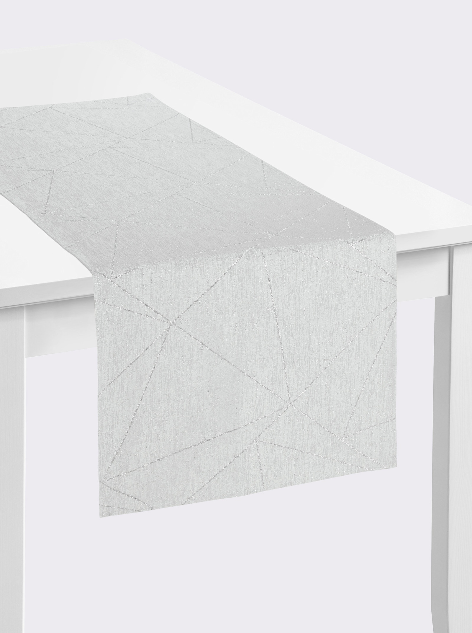 Tischdecke - weiss-silberfarben