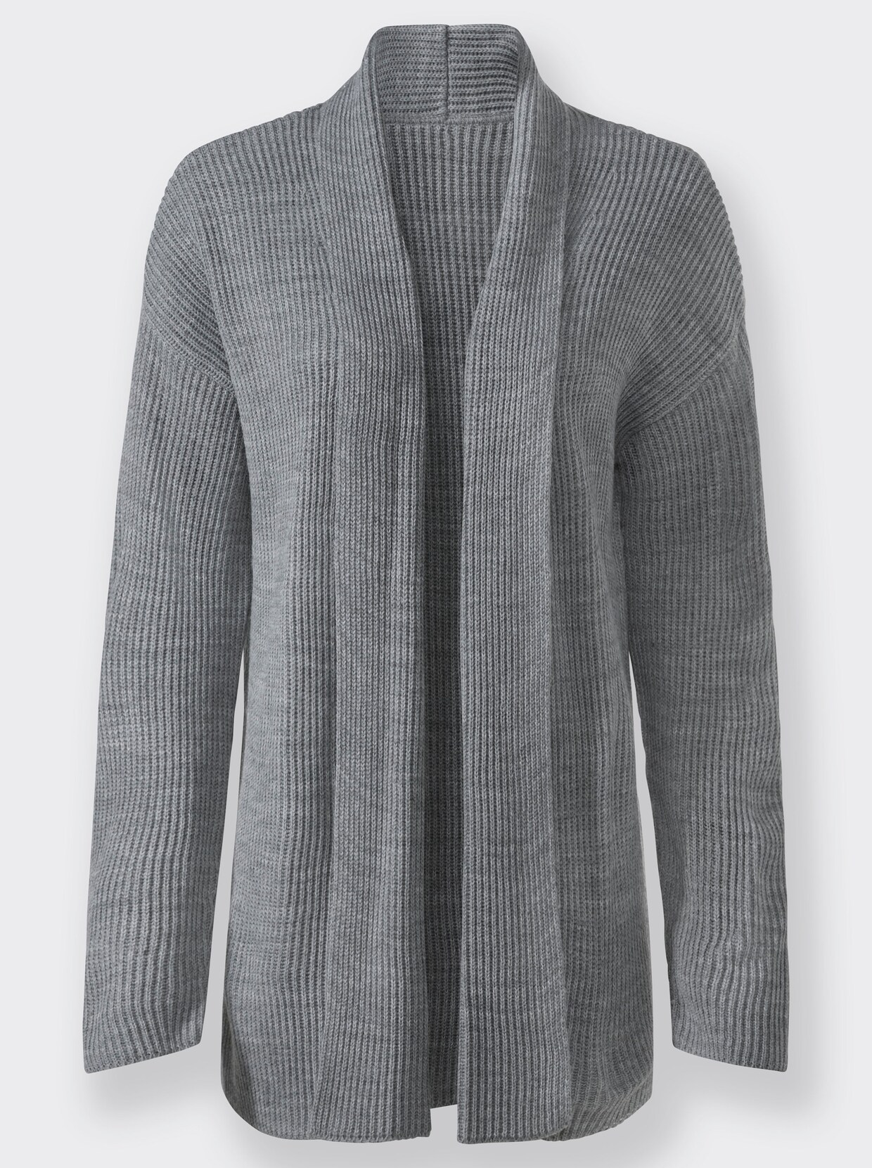 Strickjacke - steingrau-meliert