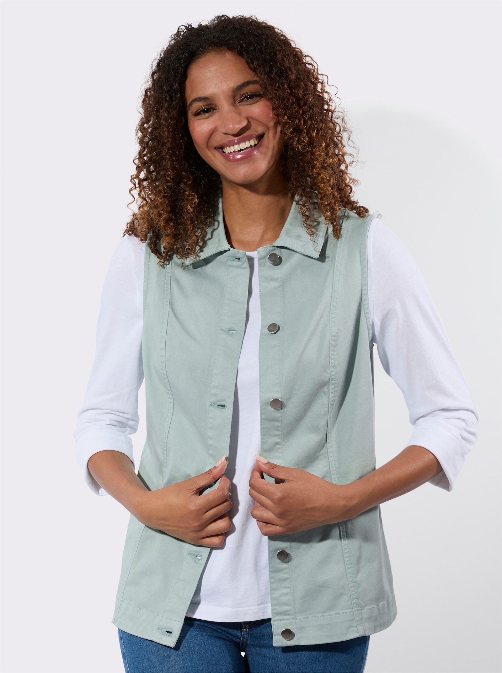 Weste in Jeans-Optik - kalkmint