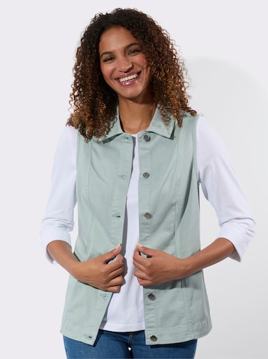 Weste in Jeans-Optik - kalkmint