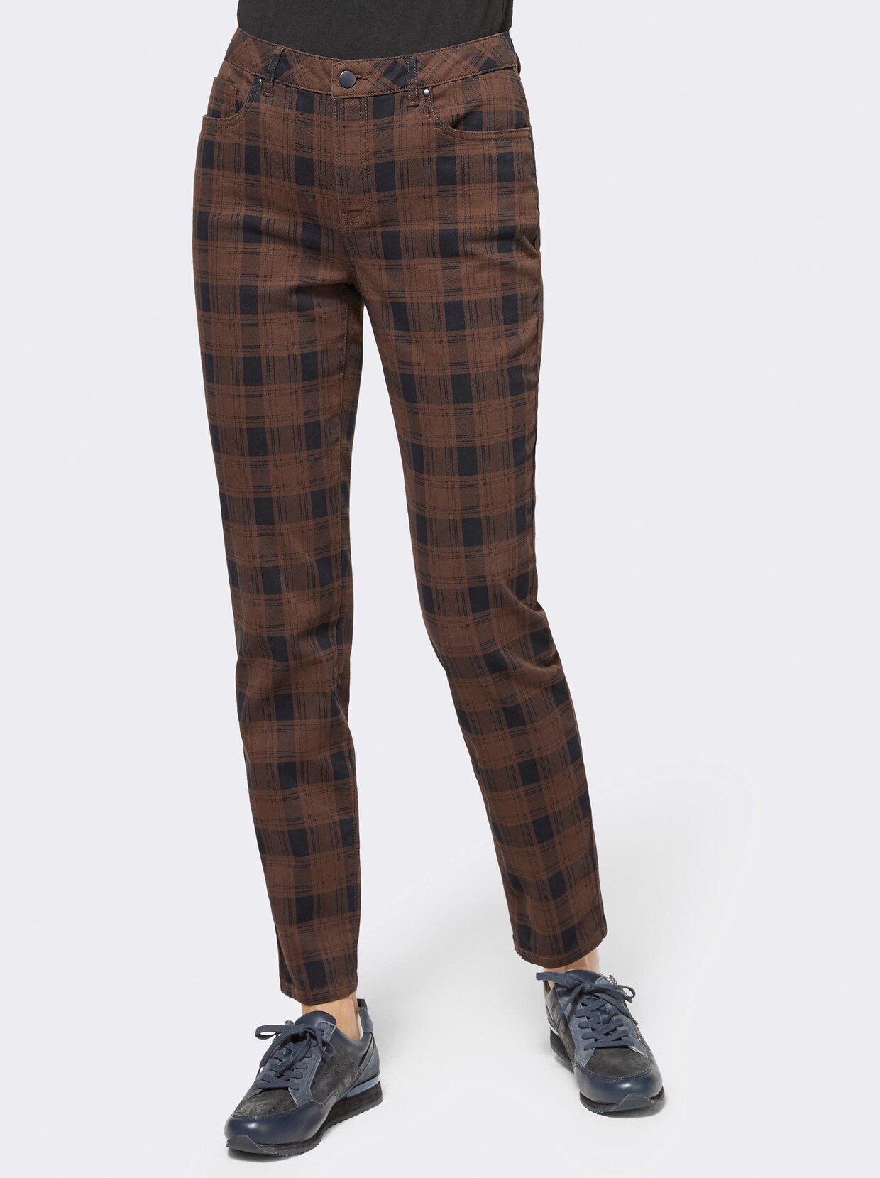 Jeans - marine-schoko-gemustert