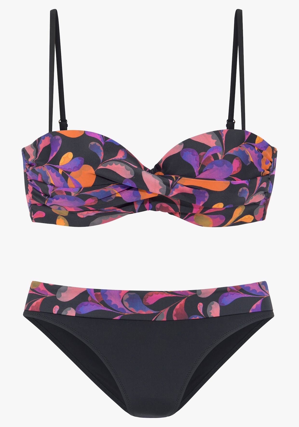 Vivance Bandeaubikini met beugel - zwart bedrukt
