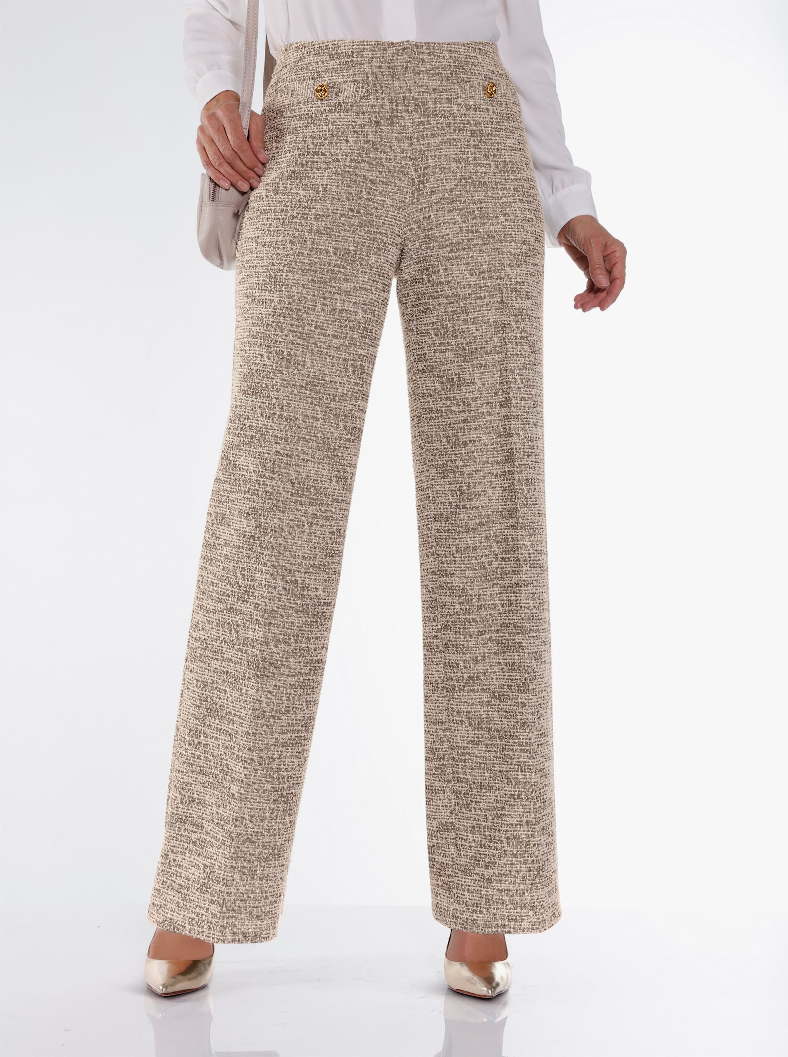 Marlene-Hose in Bouclé-Qualität - schoko