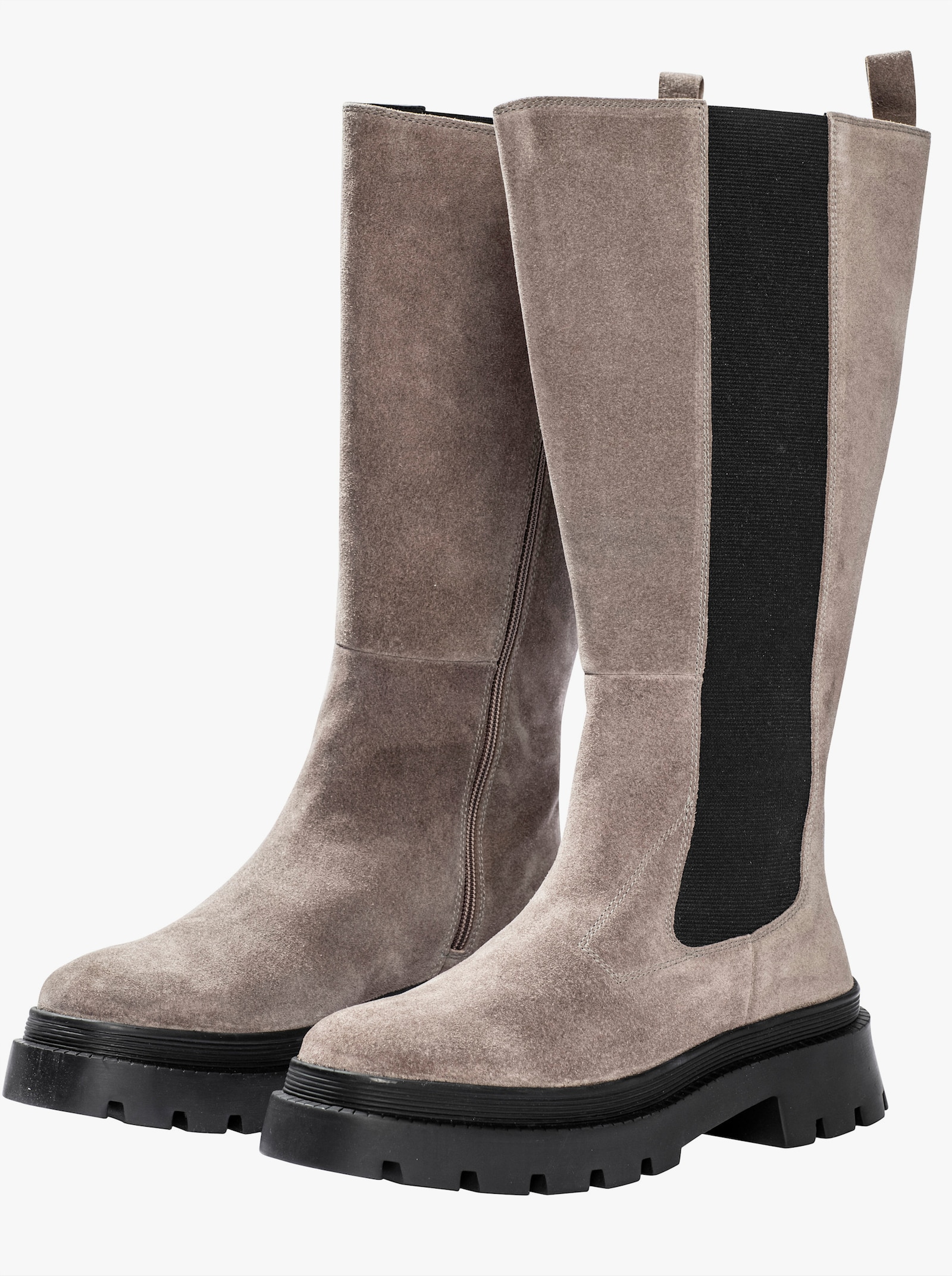 sheego Weitschaftstiefel mit Stretch-Einsatz - taupe