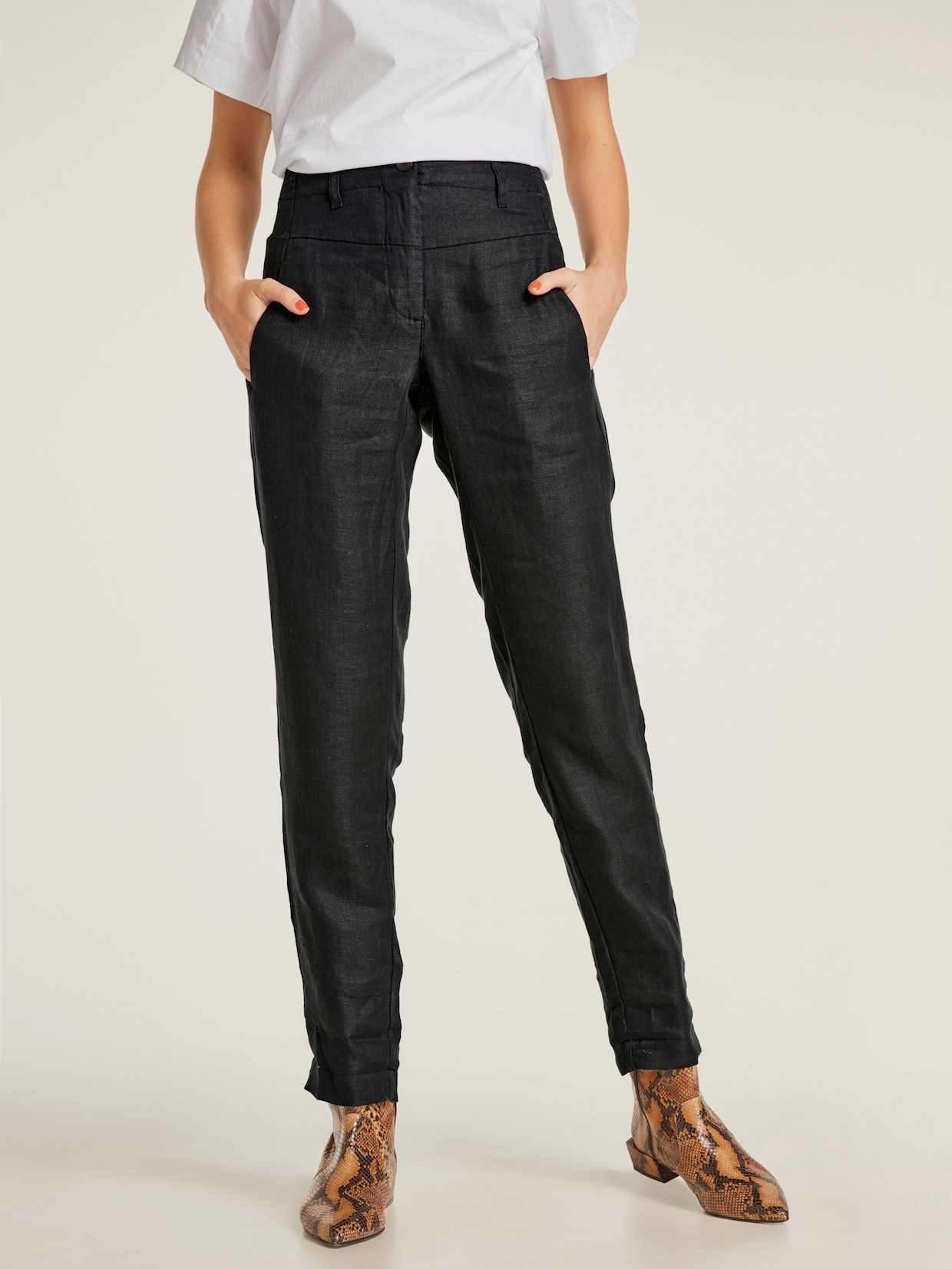 heine Leinenhose - schwarz
