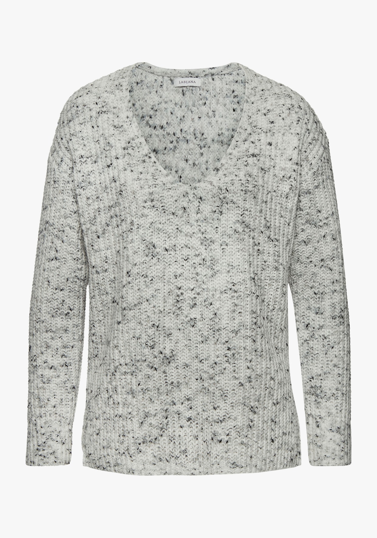 Buffalo V-Ausschnitt-Pullover - grau-creme