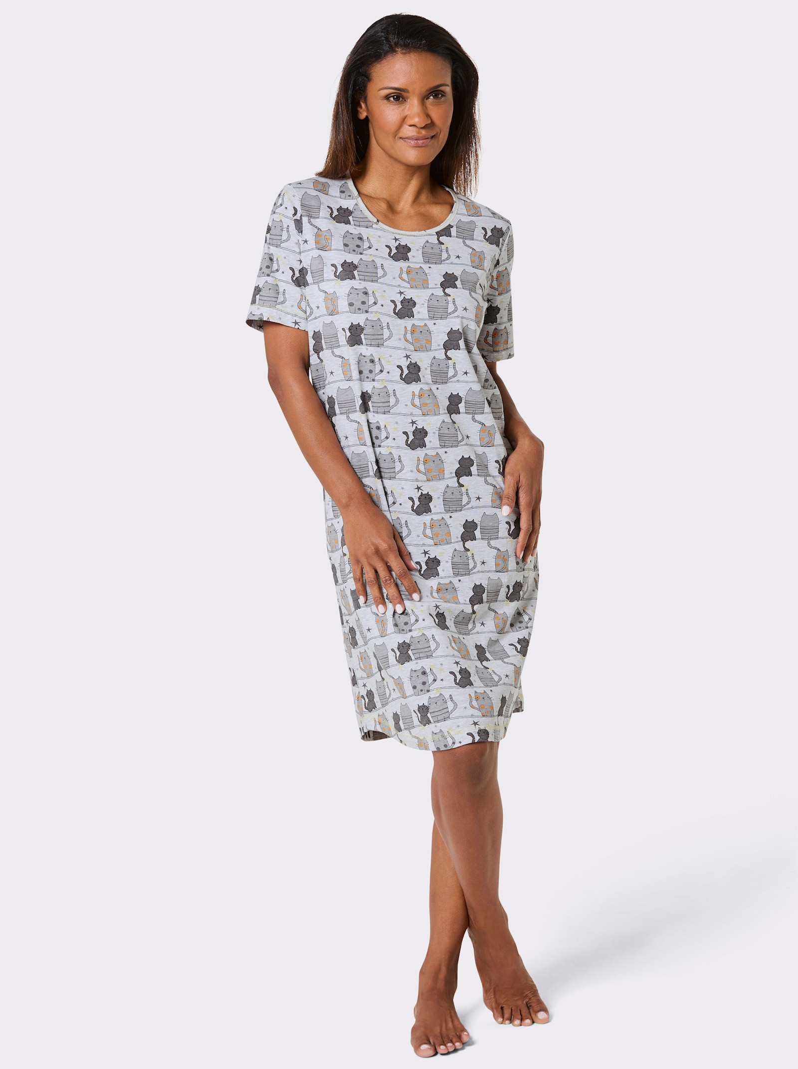 wäschepur Sleepshirts - anthrazit-bedruckt + grau-bedruckt