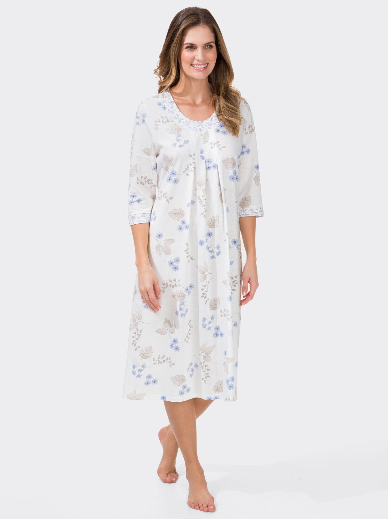 Arabella Nachthemd - ecru-bleu