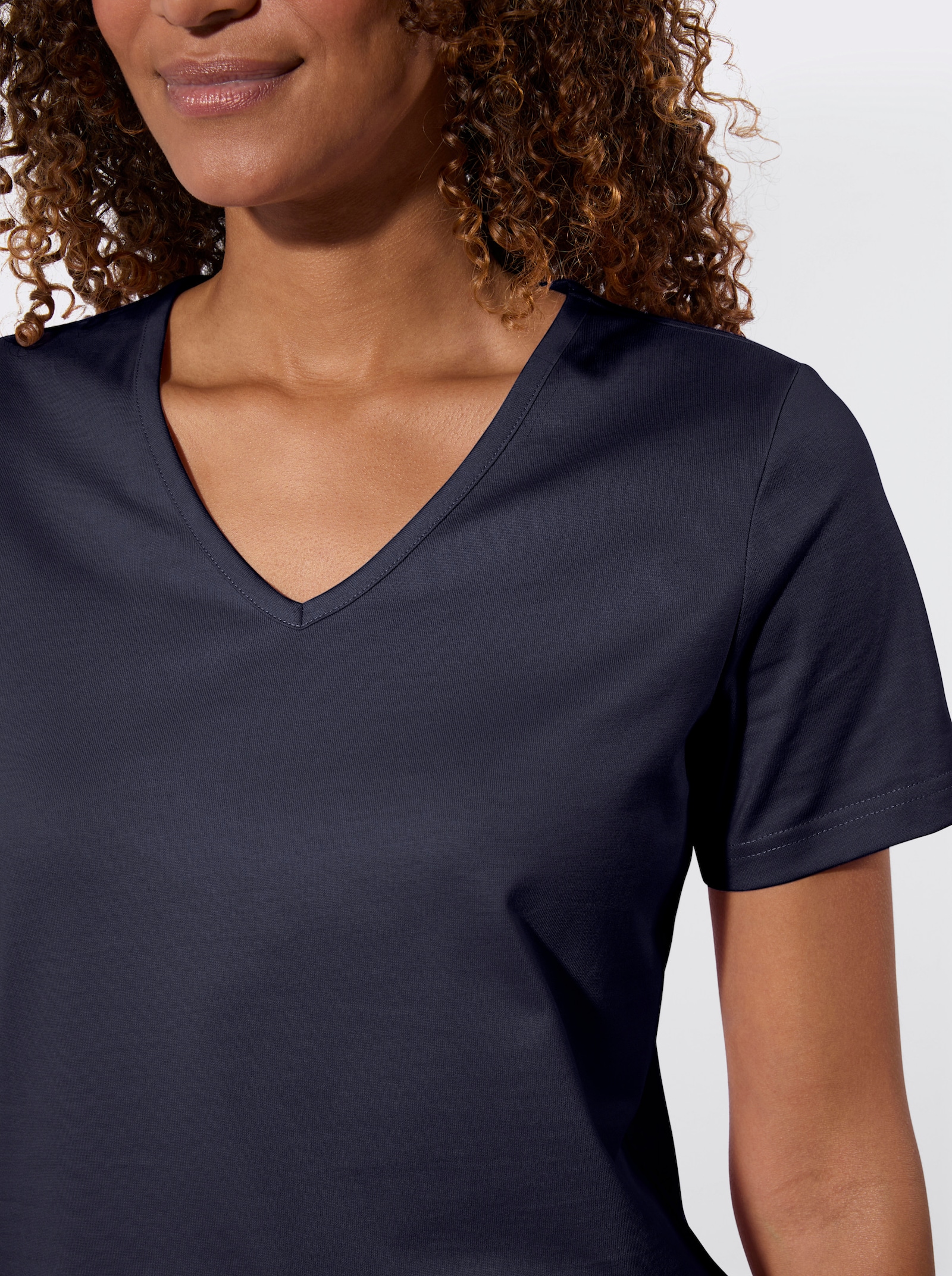 Tričko s krátkým rukávem v balení po 2 ks - námořnická modrá + ecru