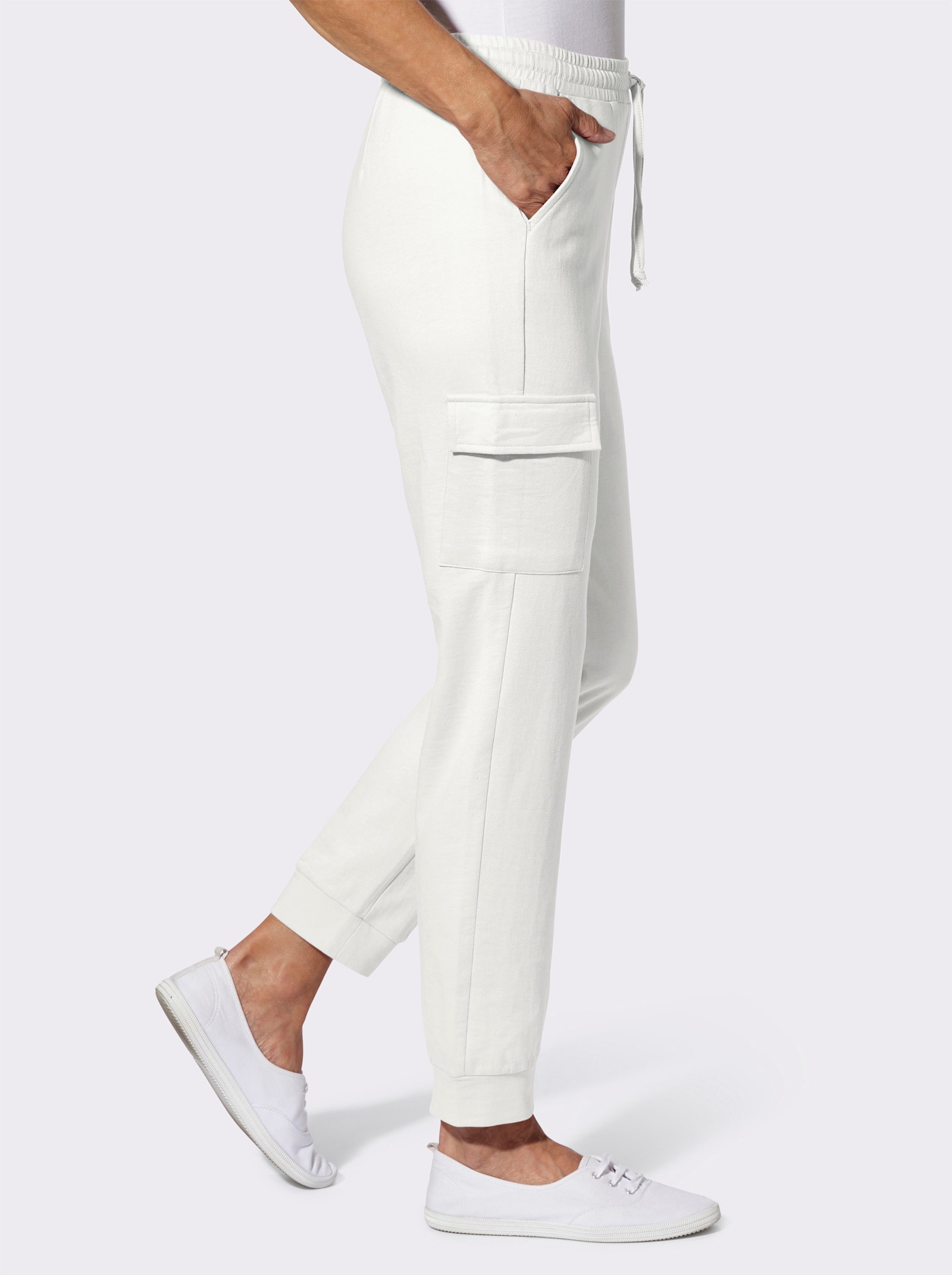 Sweathose in knöchelfreier Länge - ecru
