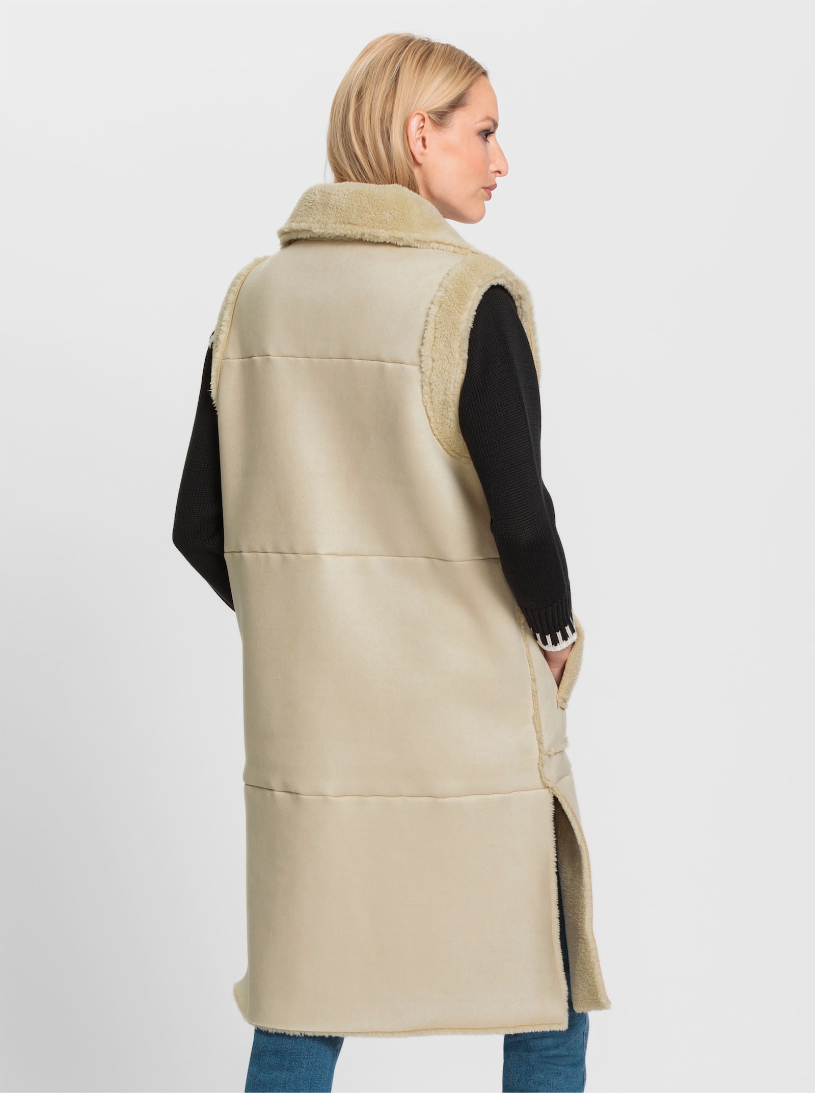 heine Longweste mit 2 verschiedenen Seiten - sand