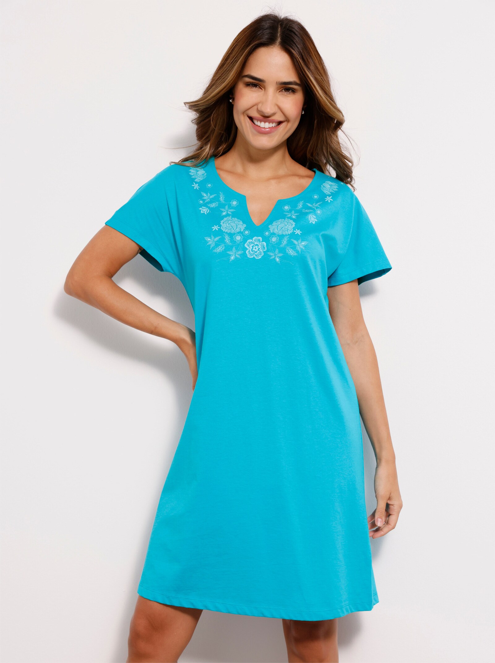 Sommerkleid in A-Linie - türkis