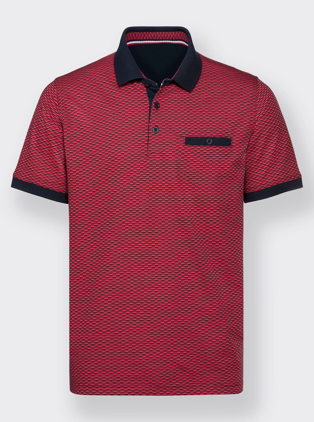 Hajo Kurzarm-Shirt - rot-marine