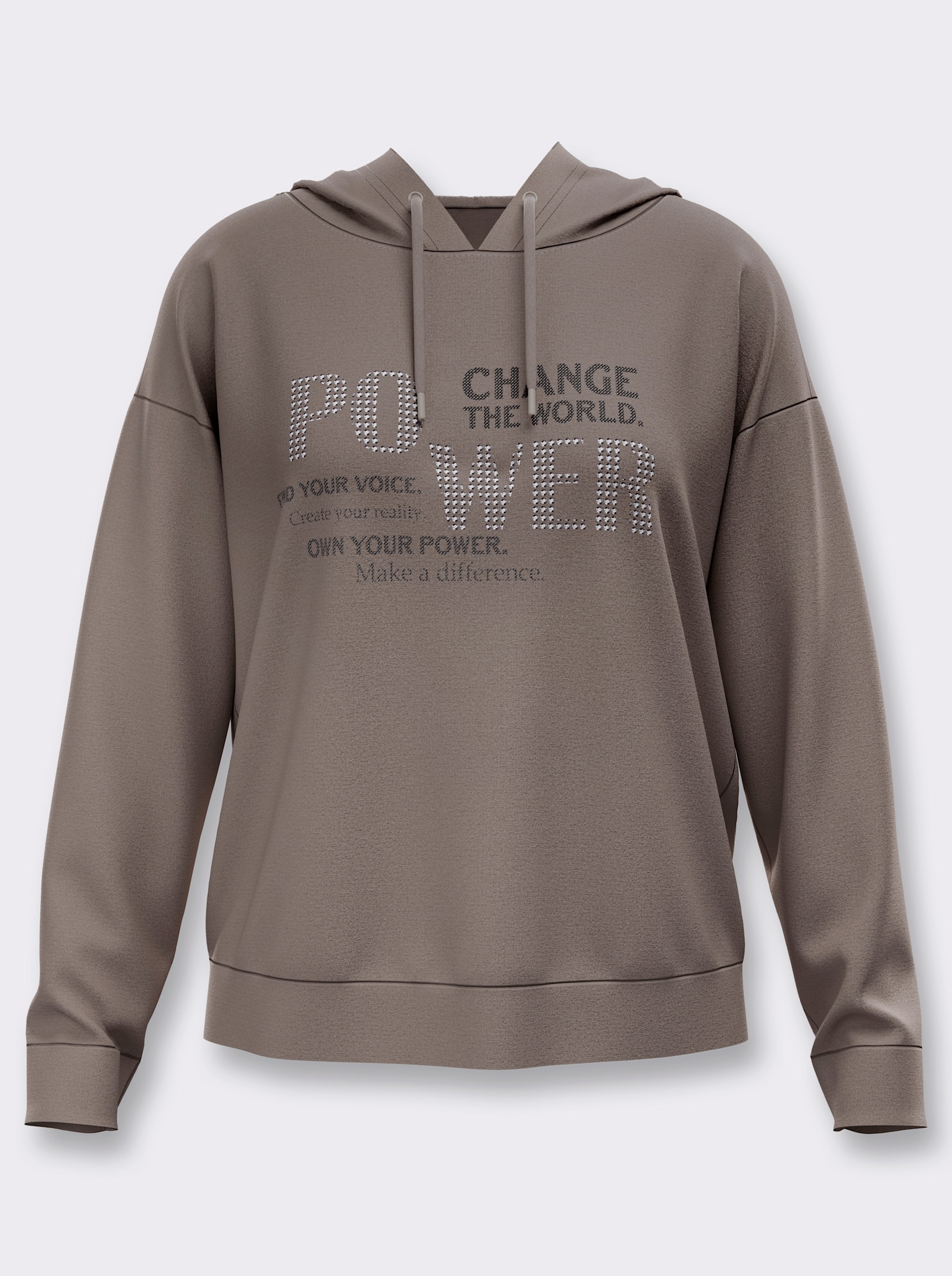 heine Kapuzensweatshirt mit Lettering - taupe