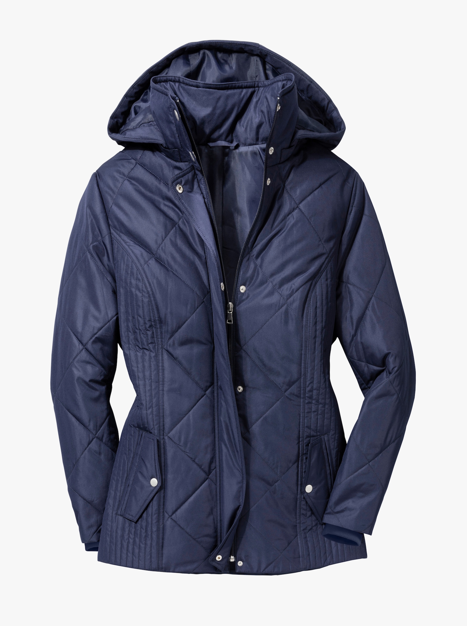 Bunda s žebrovanými náplety pro ochranu před větrem - námořnická modrá