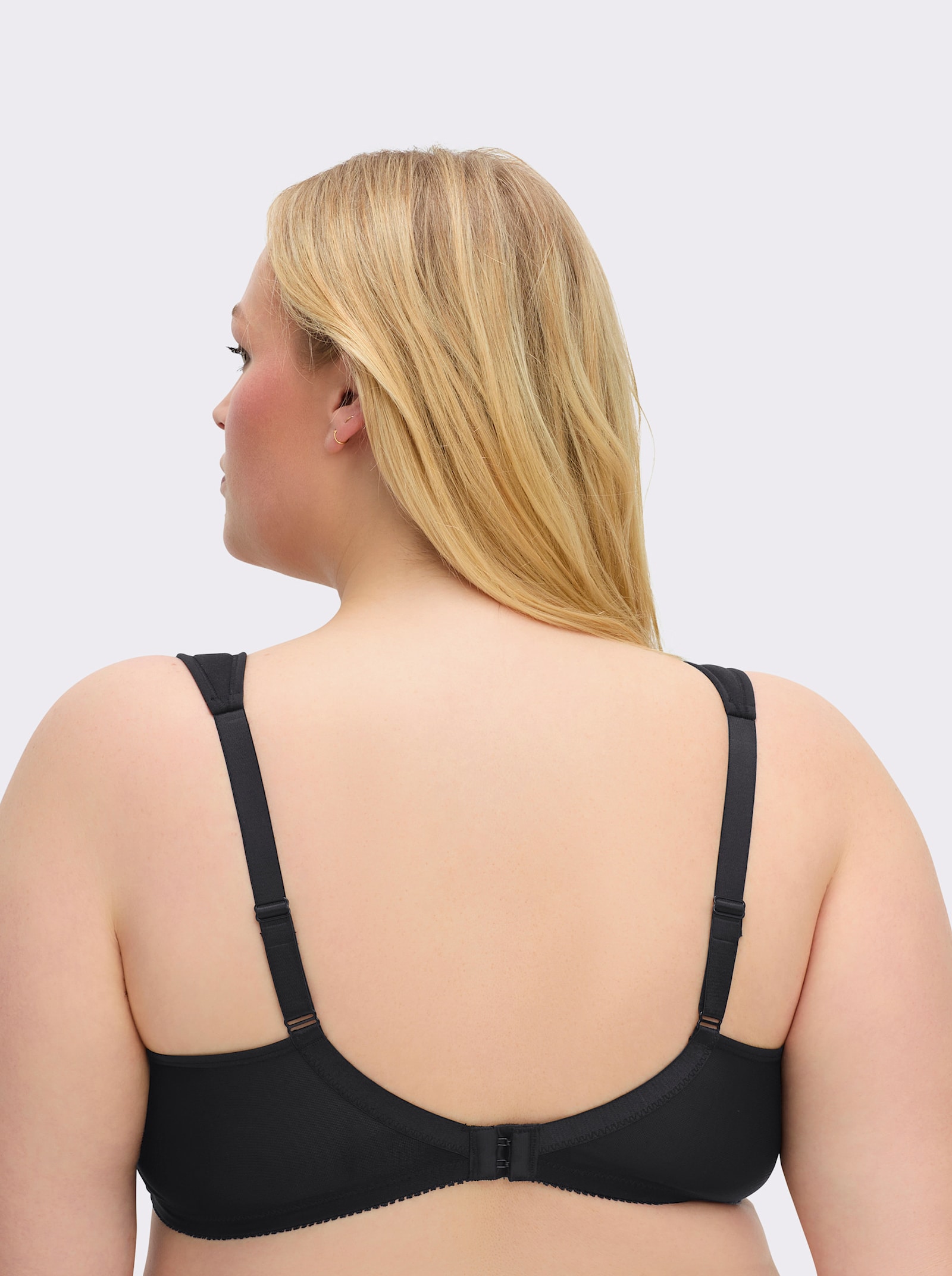 wäschepur Komfort-BH ohne Bügel mit transparenten Einsätzen - schwarz