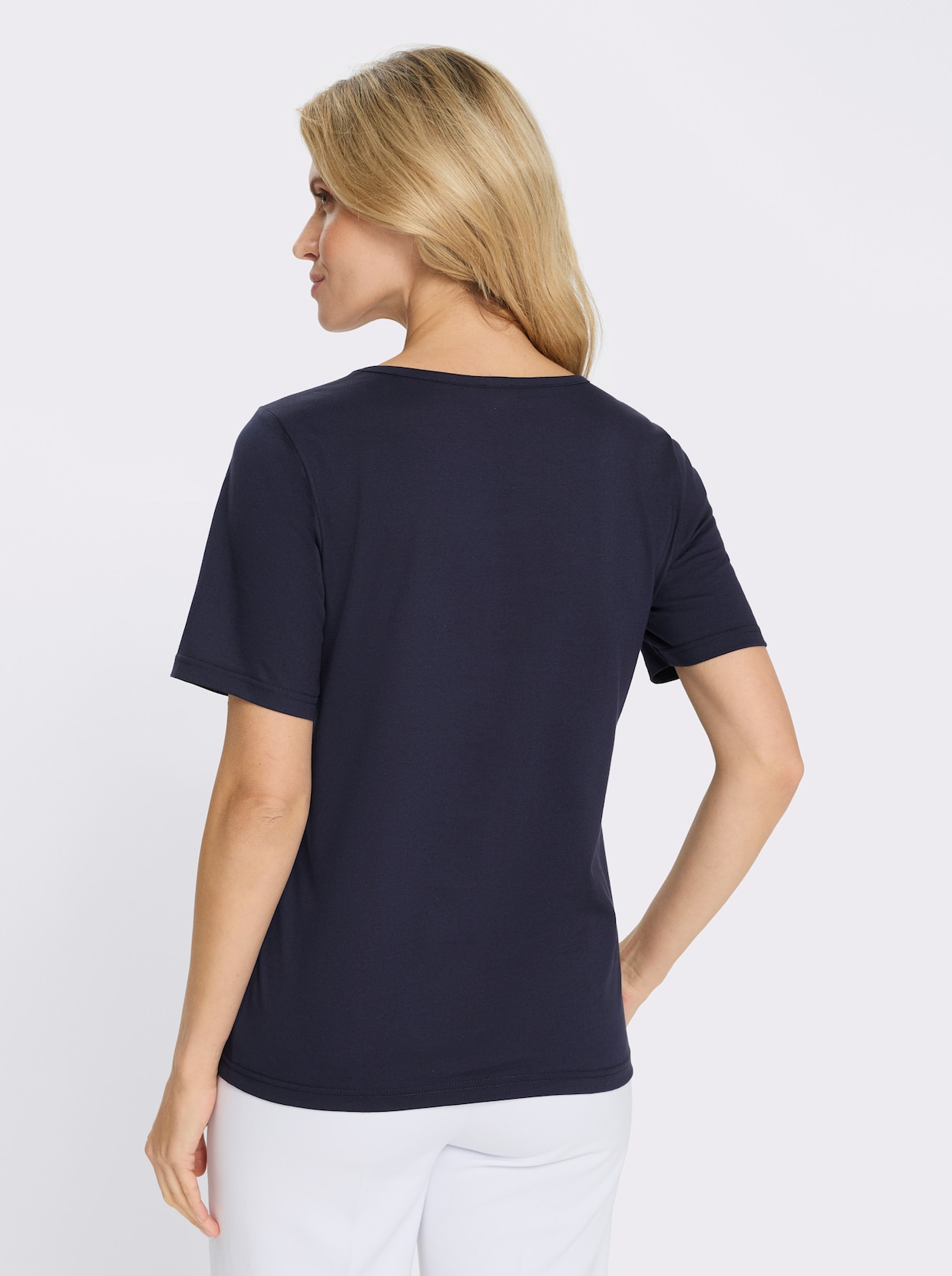 2-in-1-Shirt mit Glitzerdruck - marine