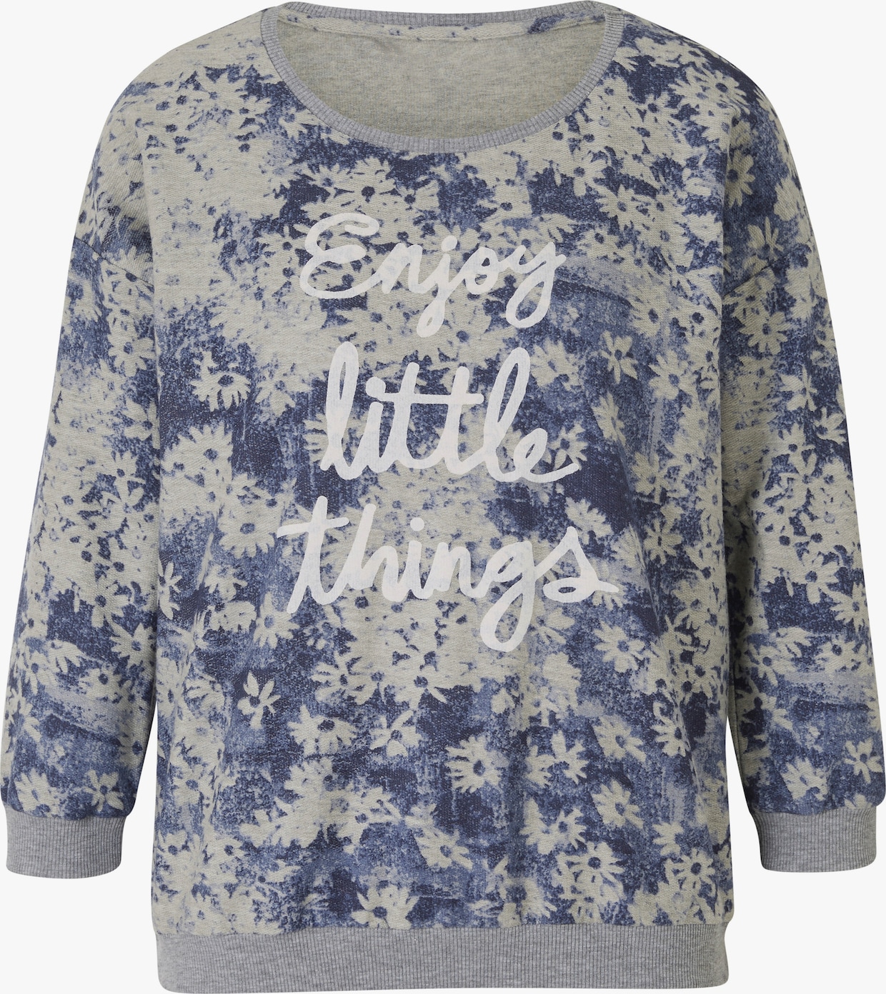 heine Shirt met 3/4-mouw - blauw/grijs
