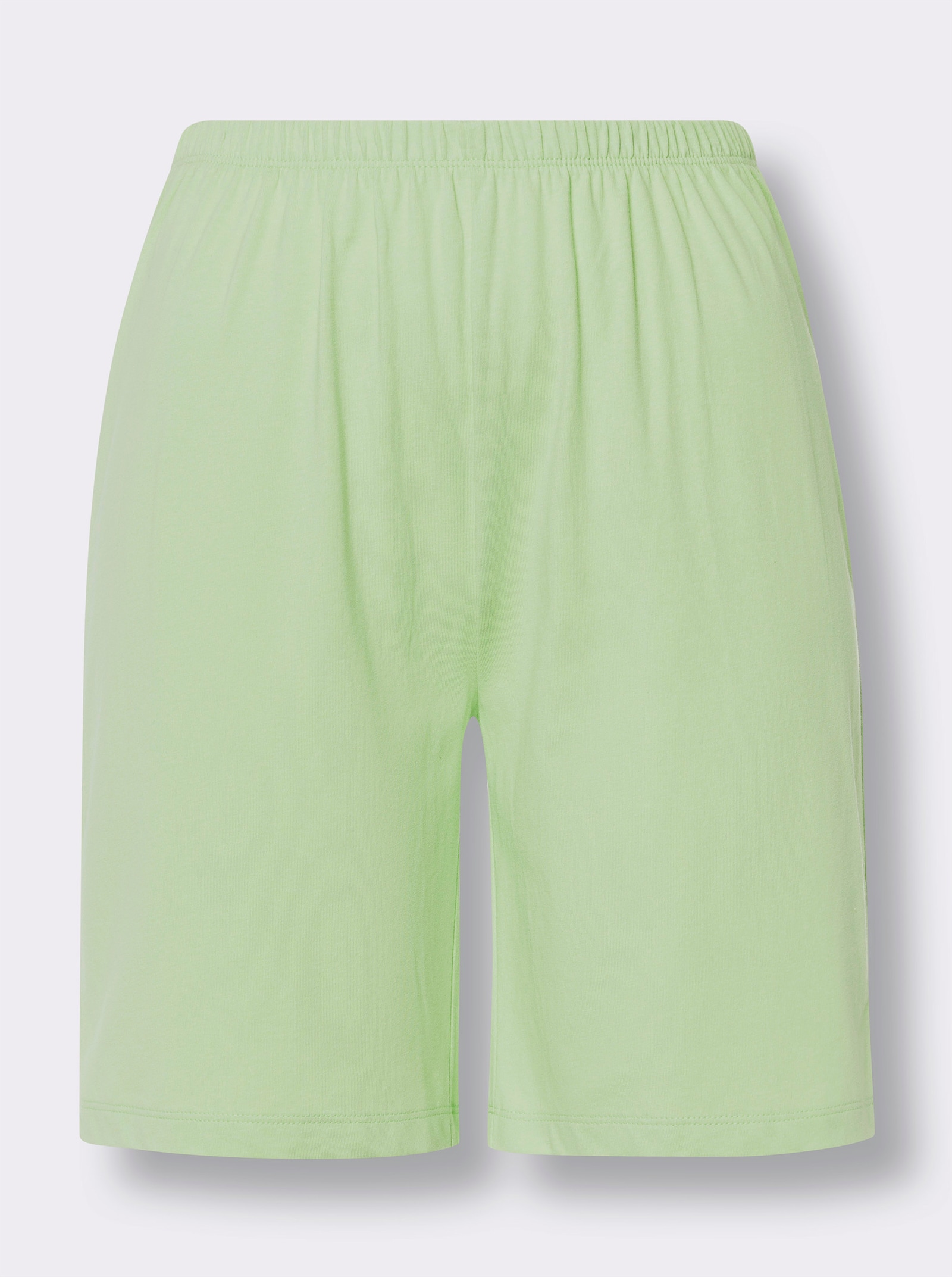 Shorty aus reiner Baumwolle, bedruckt - reseda-bedruckt