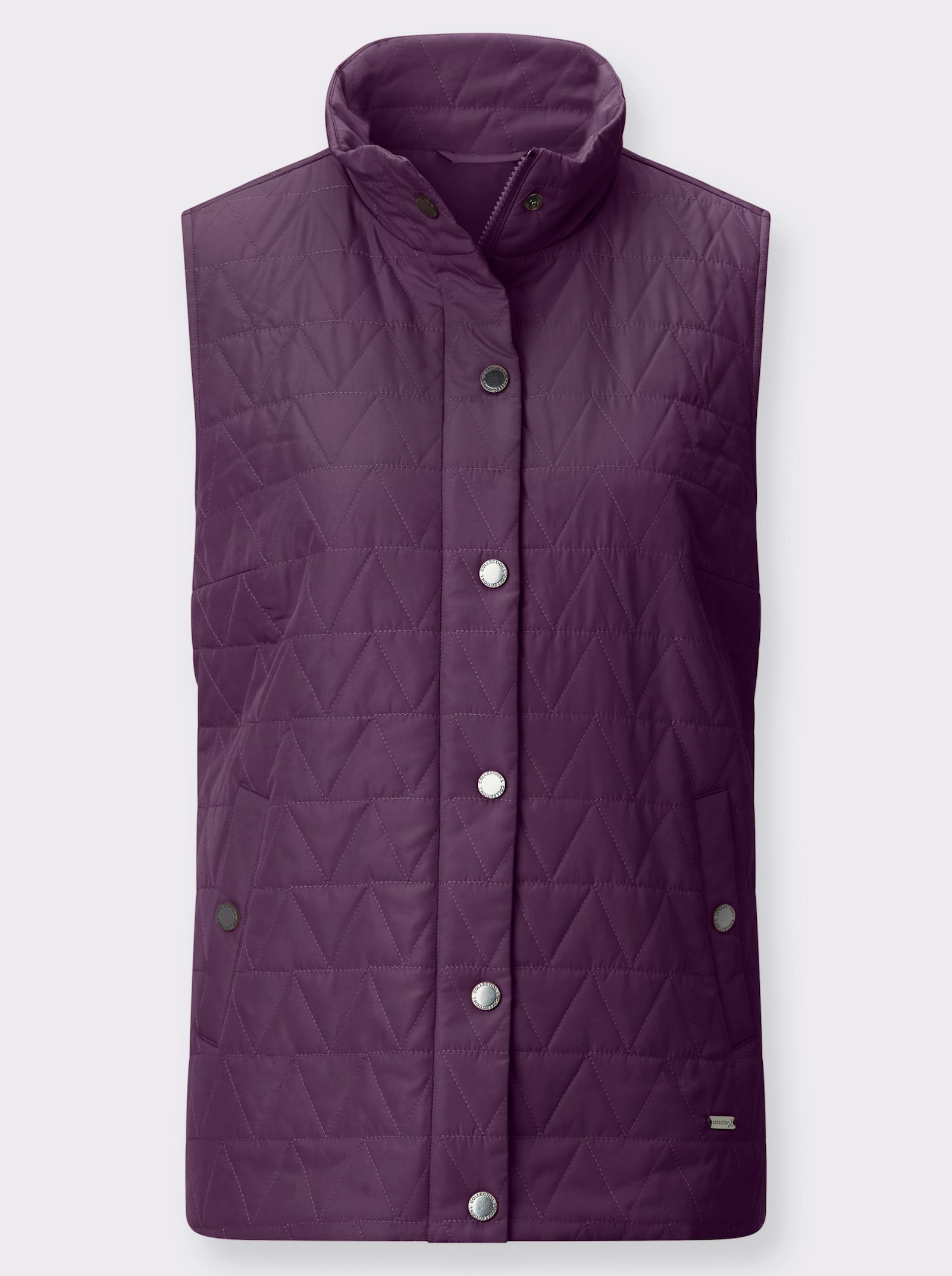 Steppweste mit Stehkragen - traube