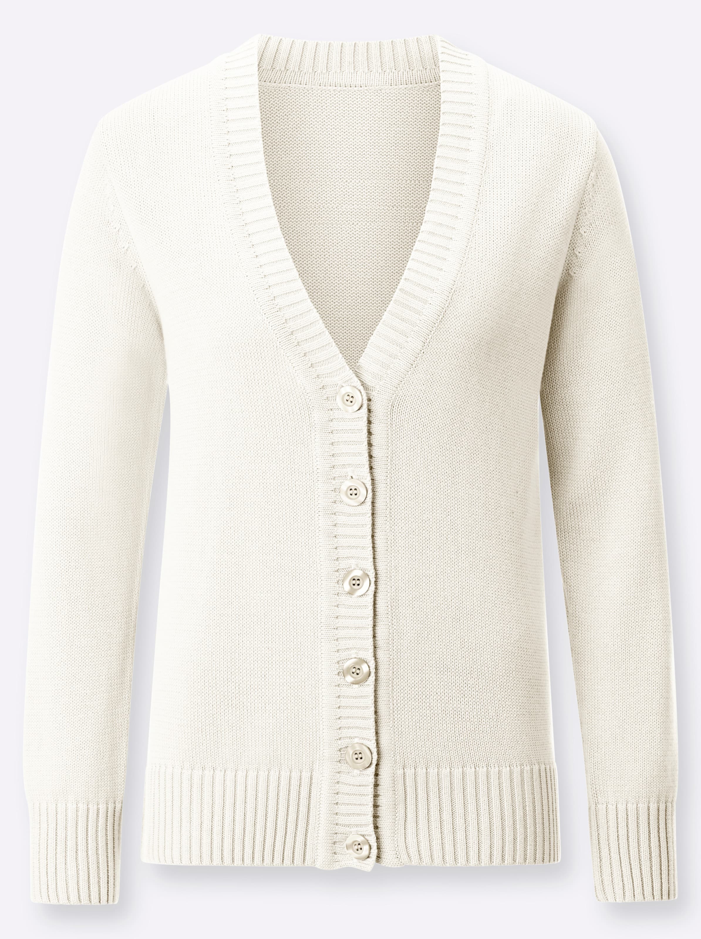 Sheego Damen Wollweiß Strickjacke - Bild 3