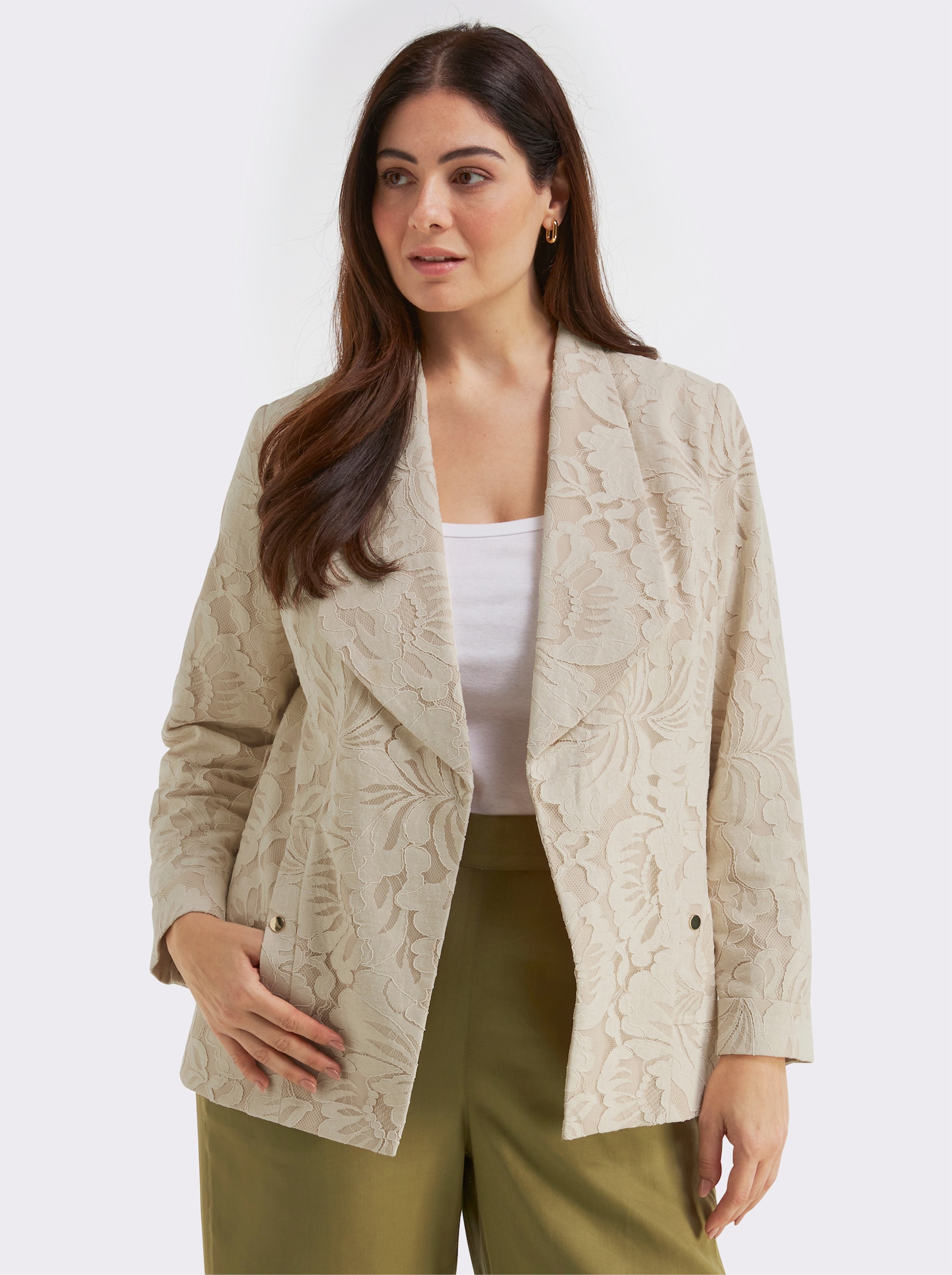 sheego Jacke in offener Form - champagner