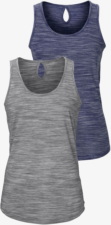 Beachtime Tanktop - blau-meliert, grau-meliert