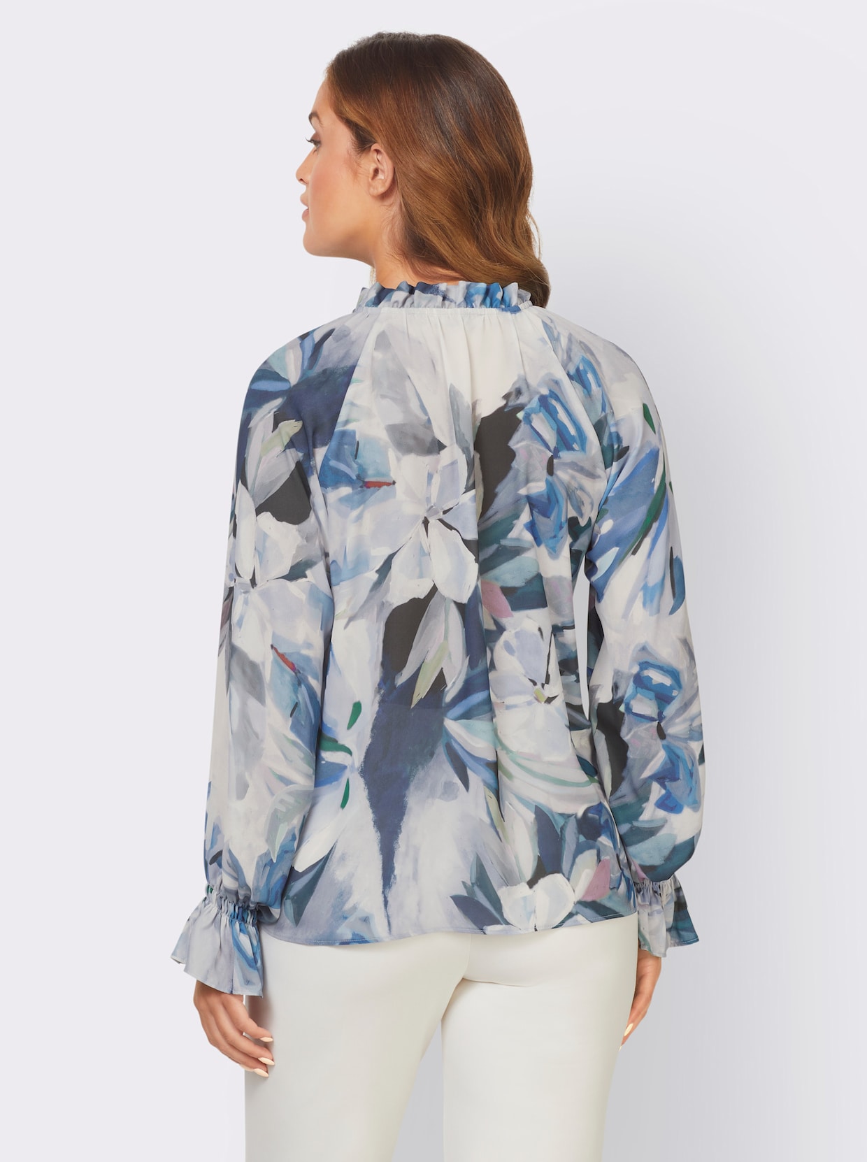 heine Blouse met print - lichtblauw/mauve bedrukt