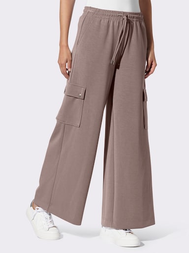 heine Jerseyhose mit Cargo-Taschen - taupe