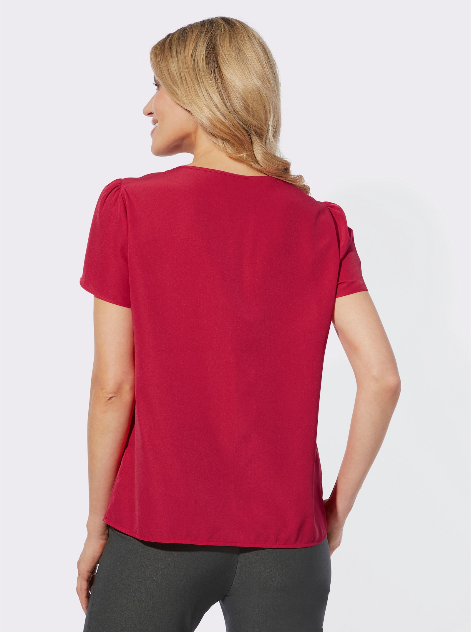 Comfortblouse met tulpmouwen - rood