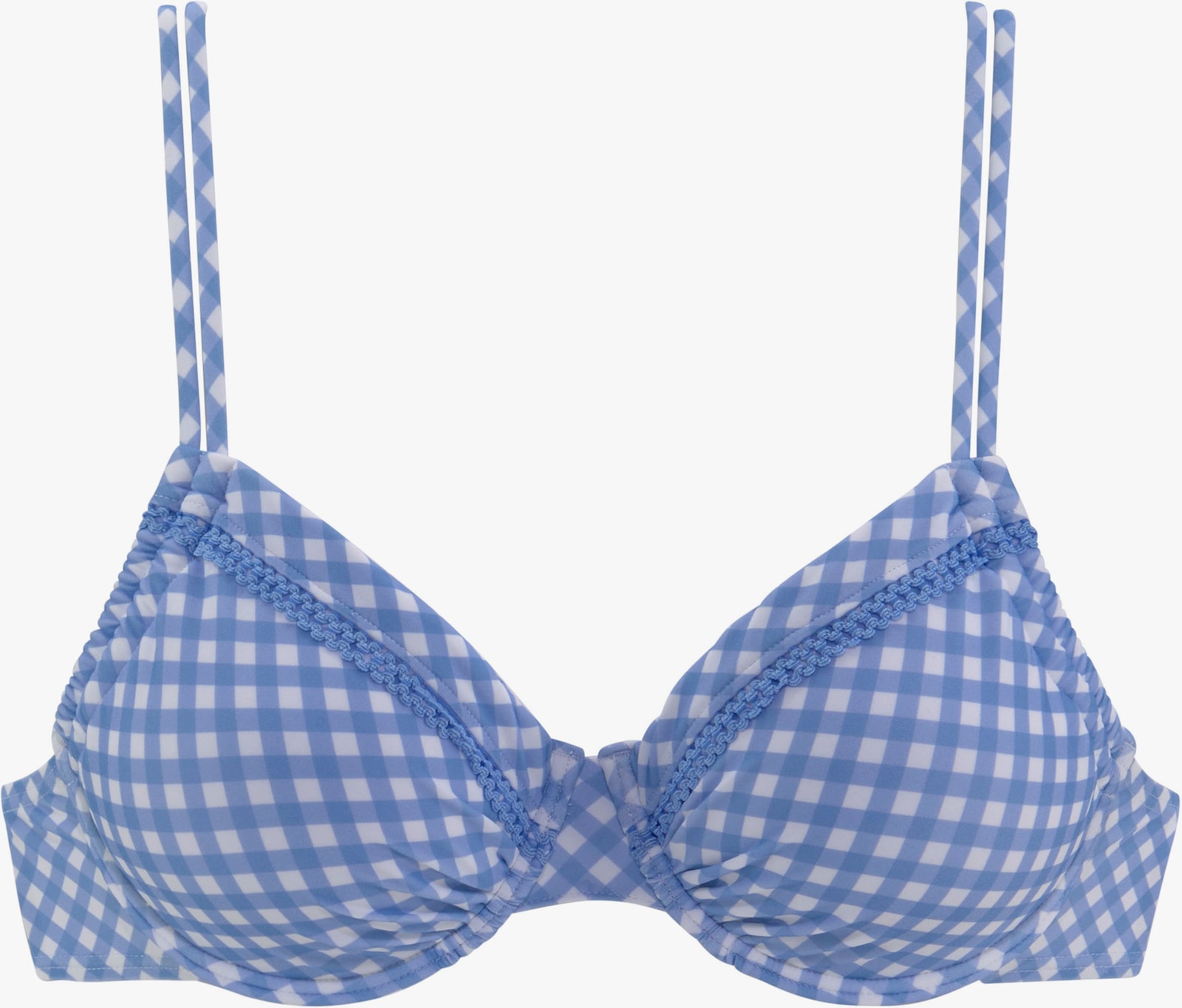 Buffalo Bügel-Bikini-Top - hellblau-kariert