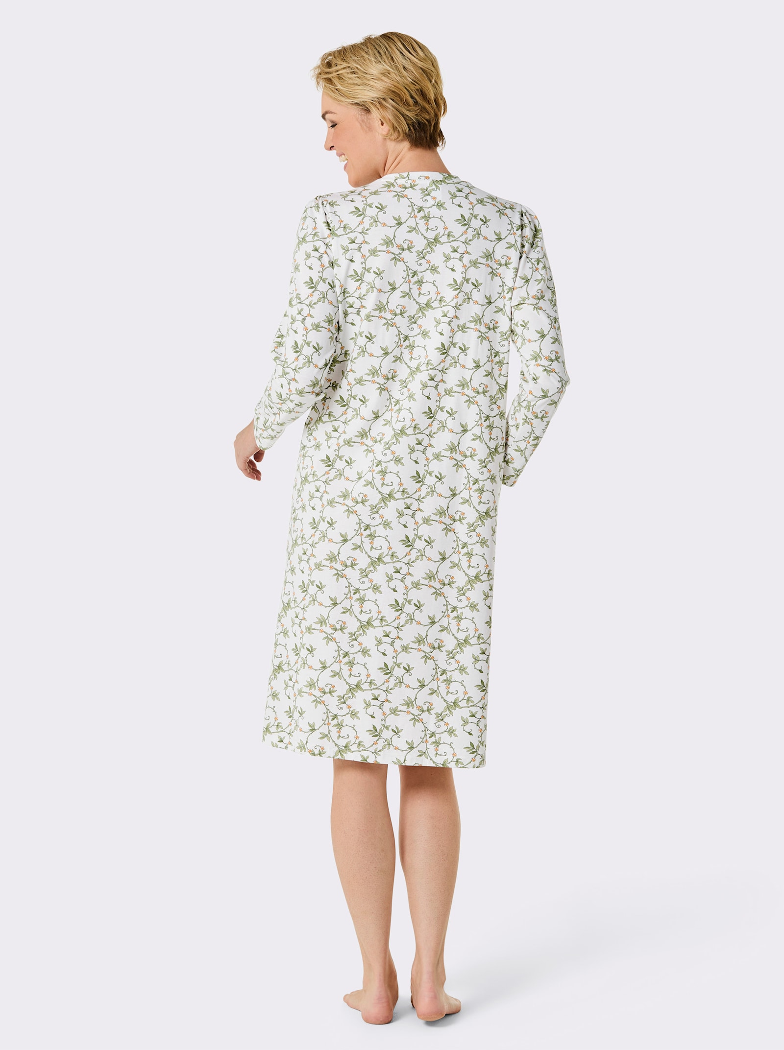 wäschepur Nachthemd - weiß-papaya-bedruckt