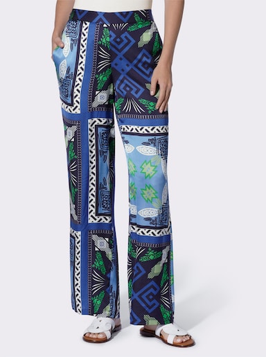 heine Druckhose - grasgrün-royalblau-bedruckt