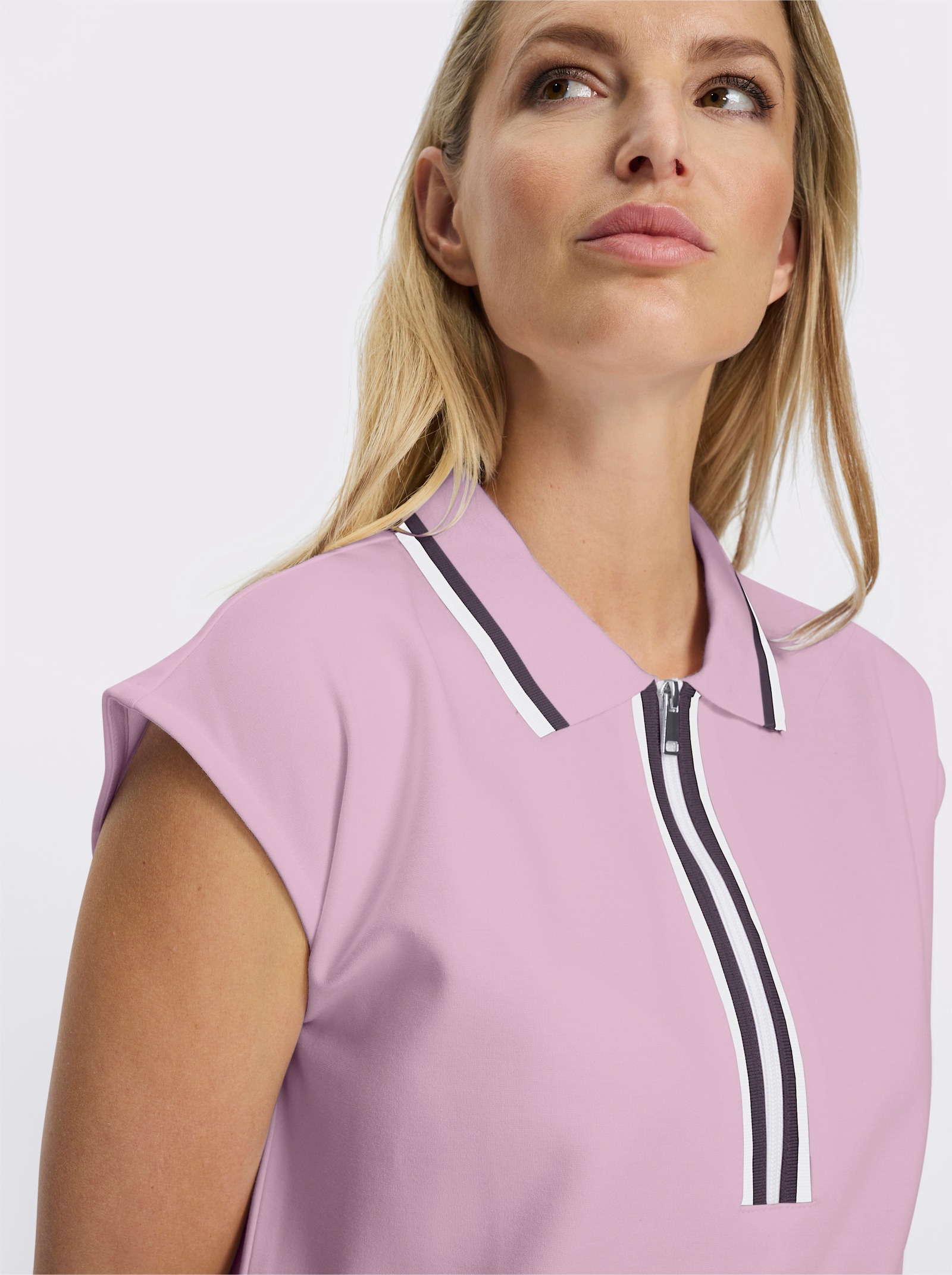 heine Jerseykleid mit Polokragen - rosé