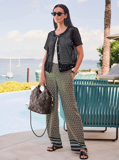 heine Kurzarm-Bluse - schwarz