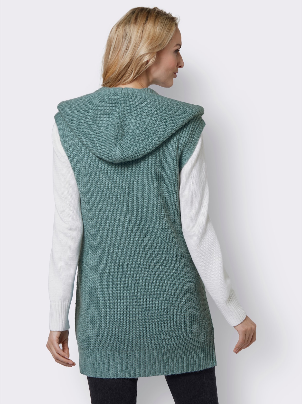 Lang vest - salie