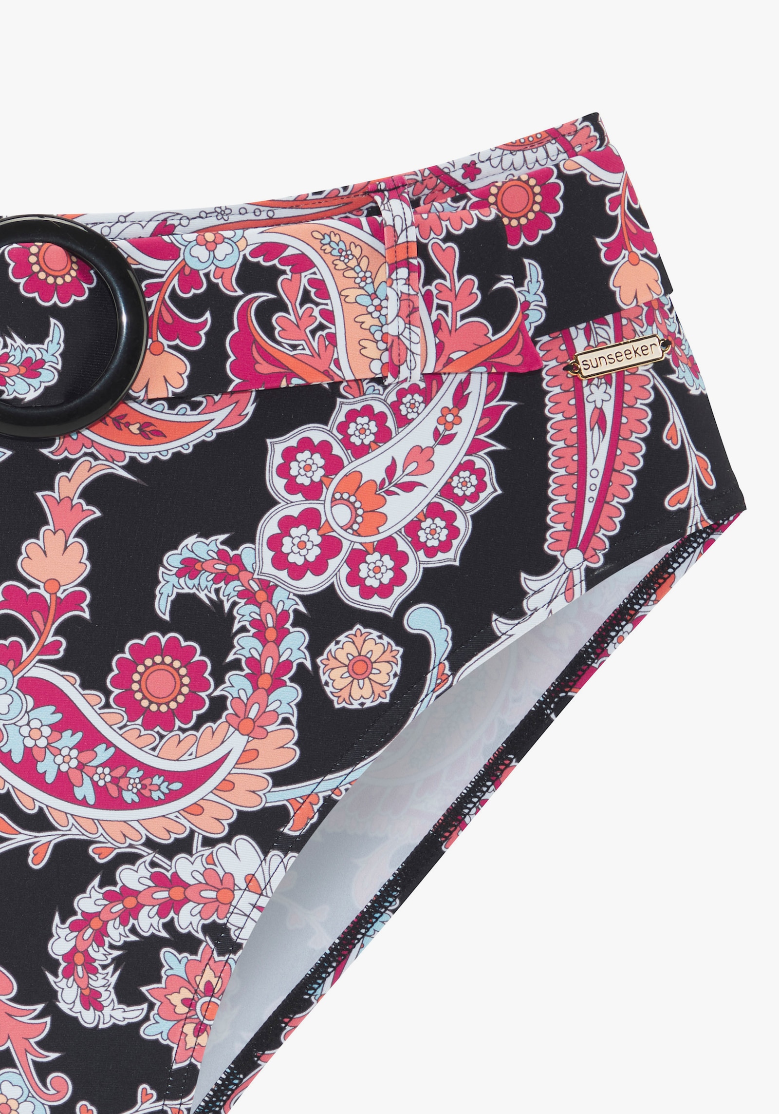 Sunseeker Highwaist-Bikini-Hose - schwarz bedruckt