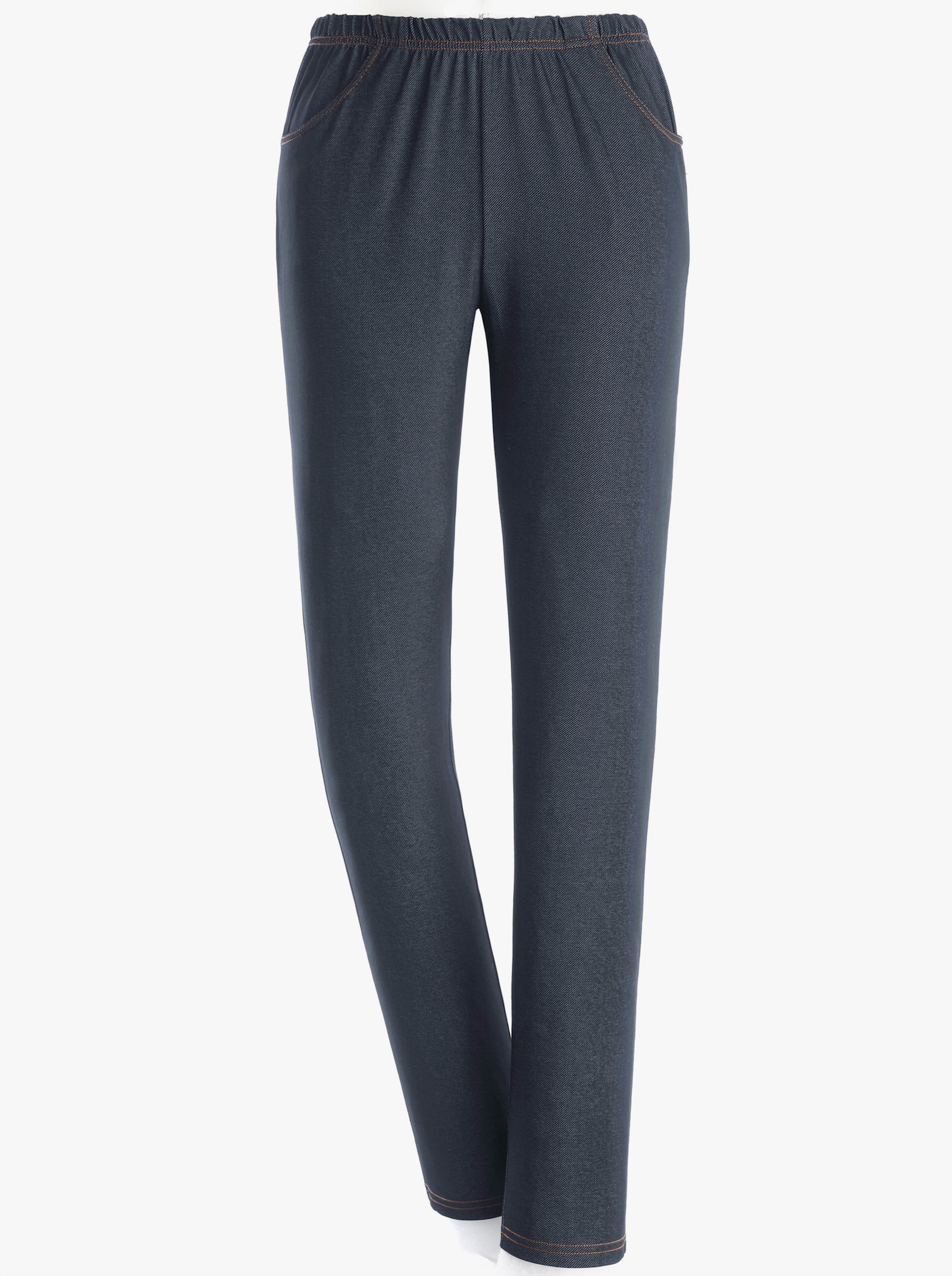 Vrijetijdsbroek met contrastnaden - jeansblauw