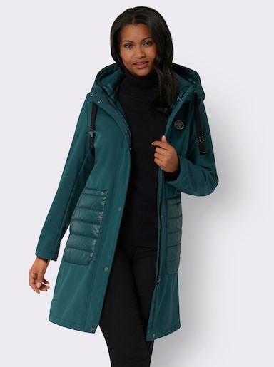 Kurzmantel in Softshell-Qualität - petrol