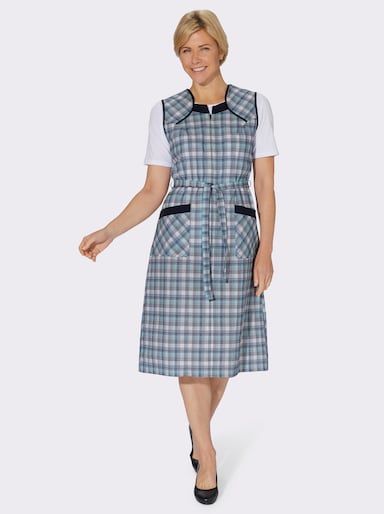 RV-Schürze mit Karo-Muster - aquamarin-kariert