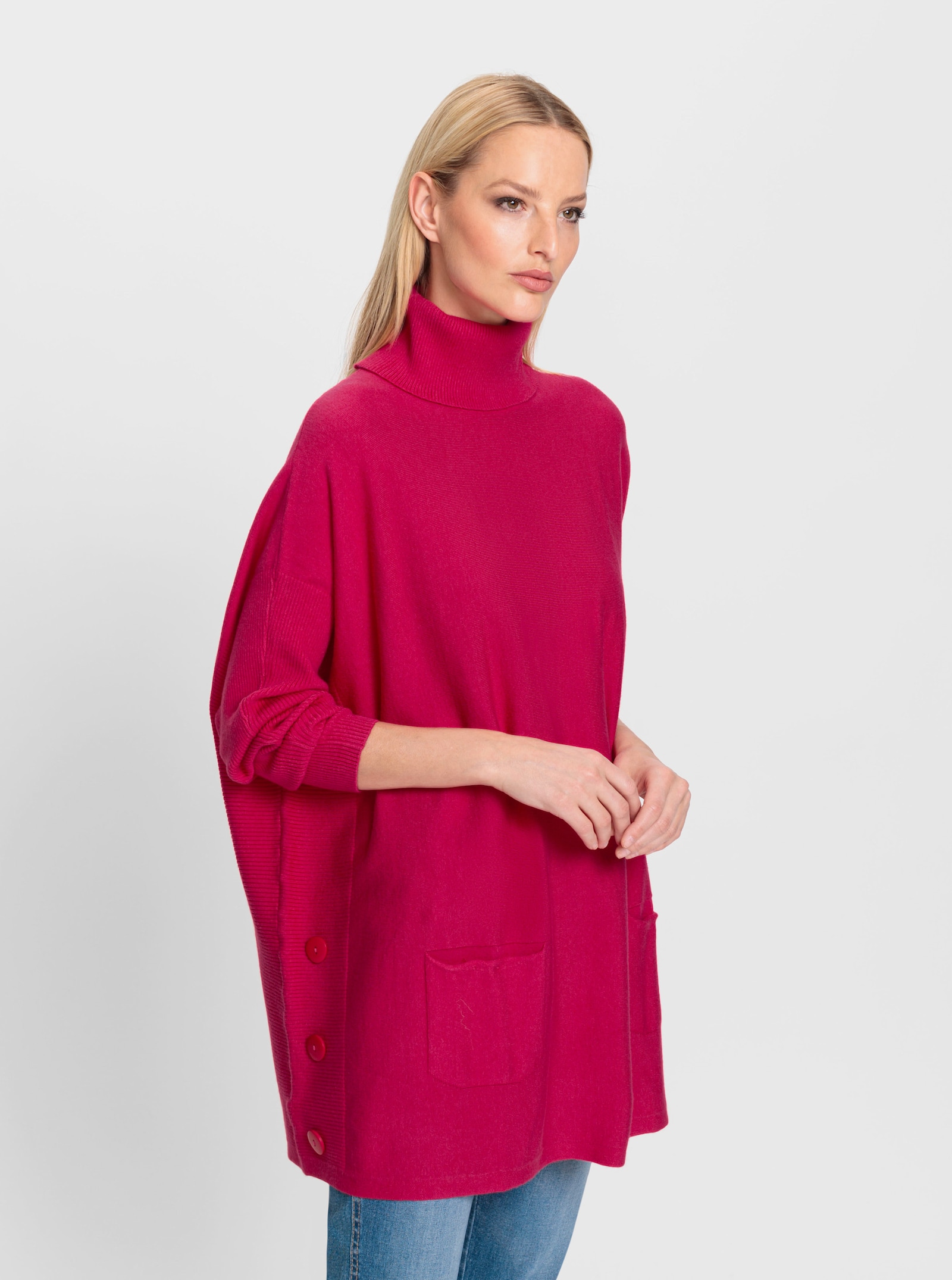 heine Oversize-Pullover mit Fledermausärmeln - pink