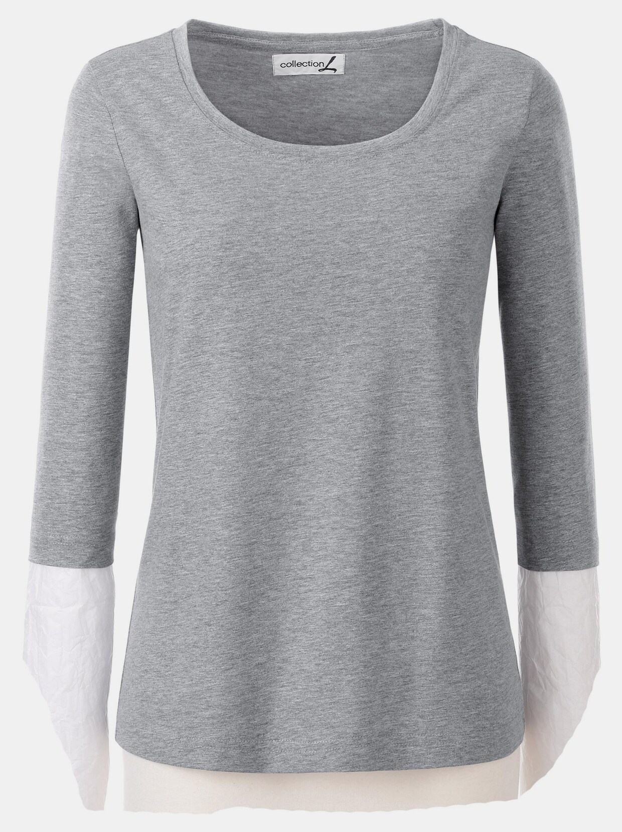 T-shirt à manches 3/4 - gris chiné