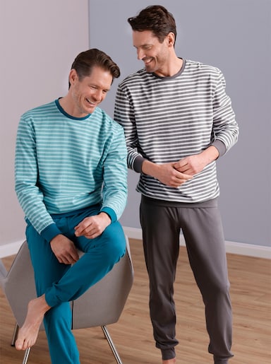 wäschepur men Schlafanzüge - aquapetrol + anthrazit