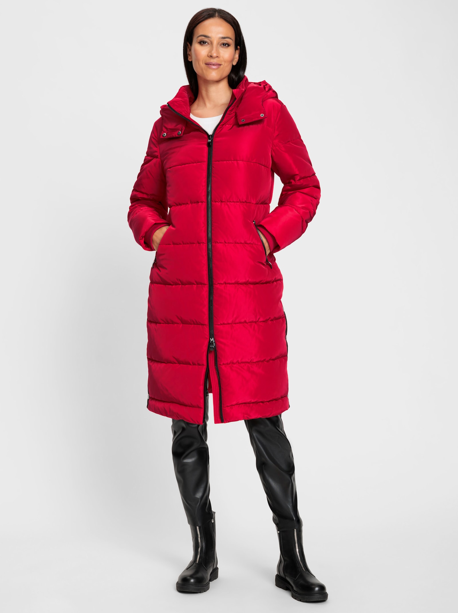 heine Wintermantel mit Kapuze - erdbeere