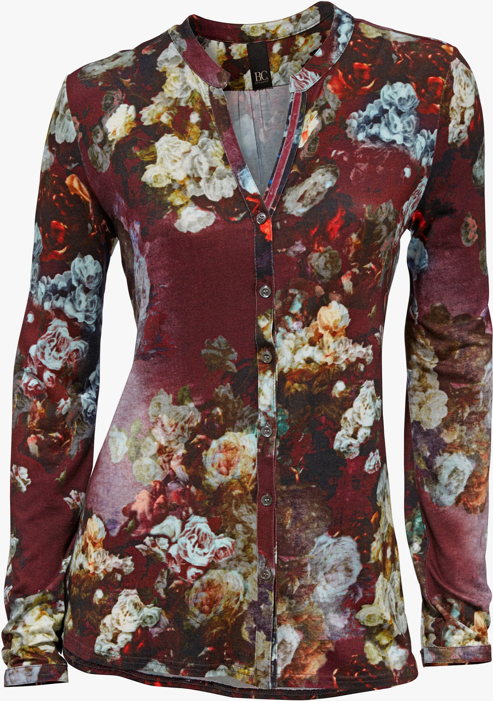 heine Blusenshirt im Blüten-Dessin - bordeaux