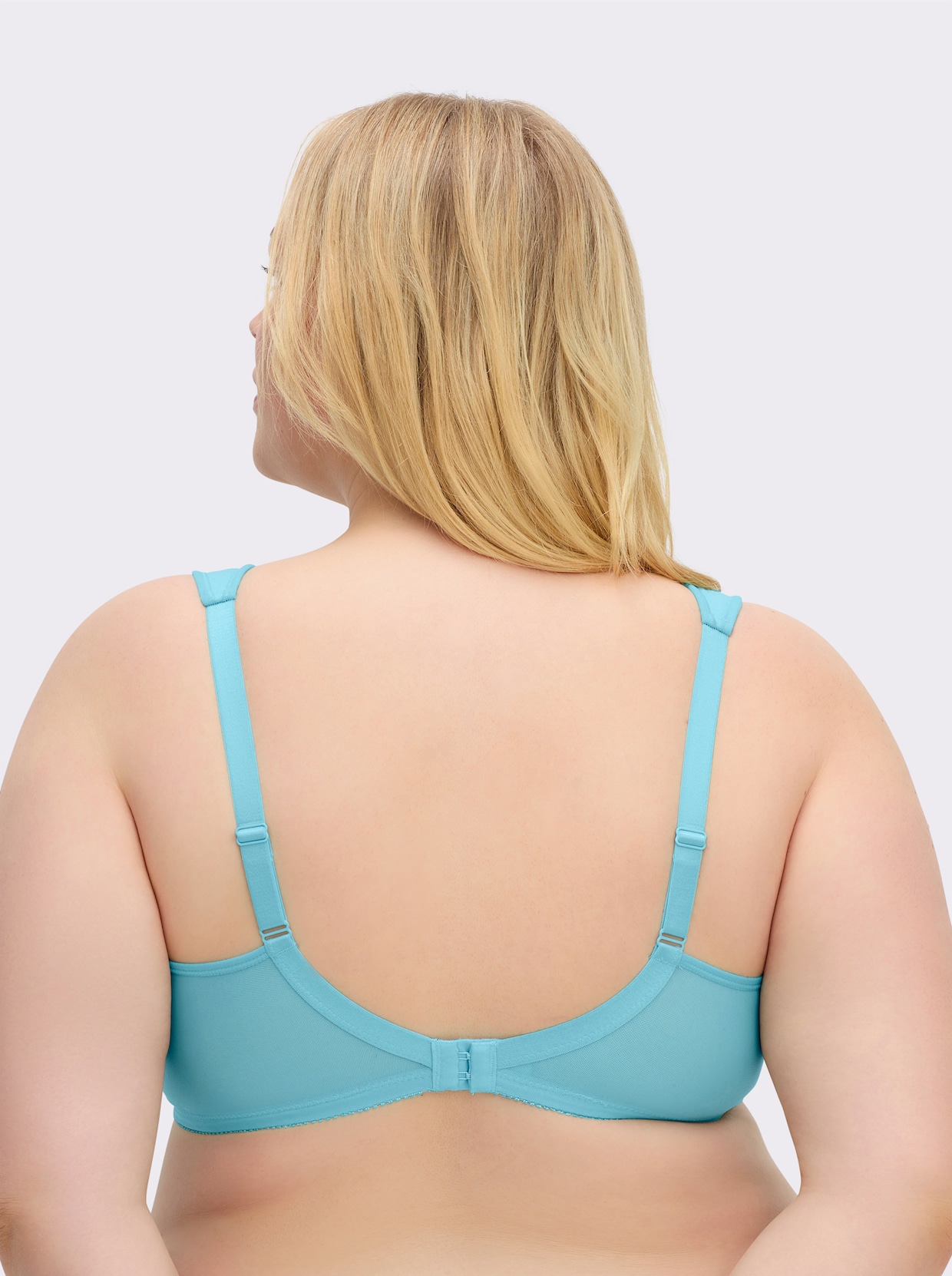 wäschepur Komfort-BH ohne Bügel mit transparenten Einsätzen - aquamarin