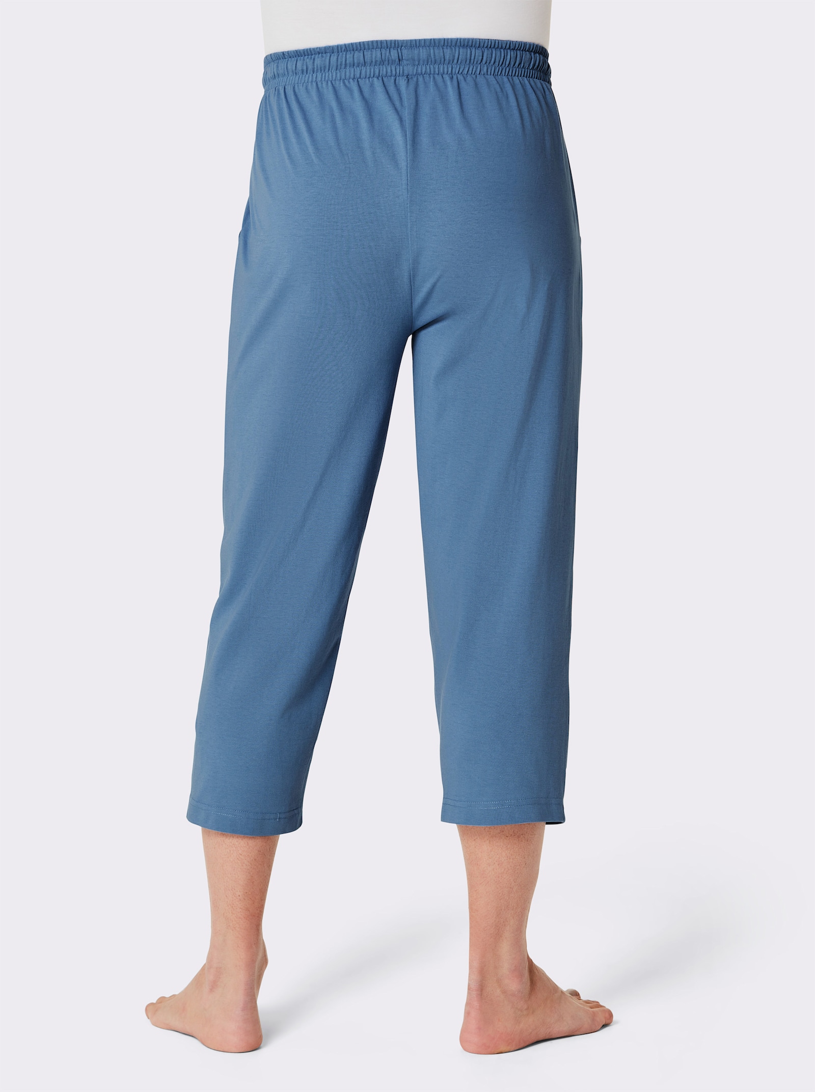 wäschepur men Hose 3/4-lang - grau-meliert + mittelblau