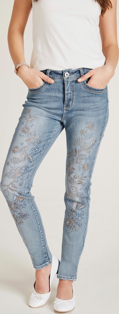 heine 'Buik weg'-jeans - bleached